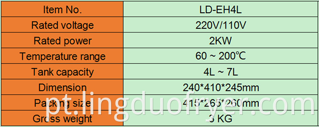 4l Electric Deep Fryer Product Details